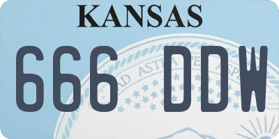 KS license plate 666DDW