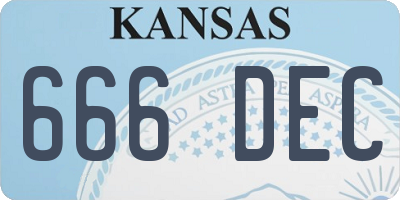 KS license plate 666DEC