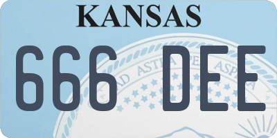 KS license plate 666DEE