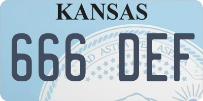 KS license plate 666DEF