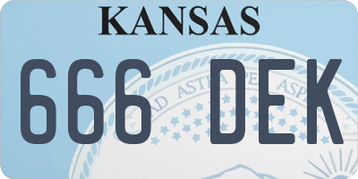 KS license plate 666DEK