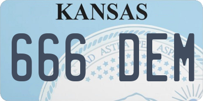 KS license plate 666DEM