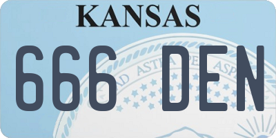 KS license plate 666DEN