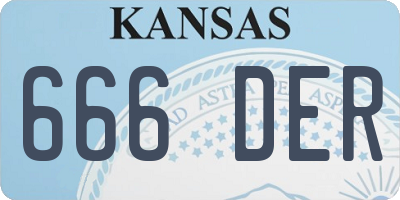 KS license plate 666DER