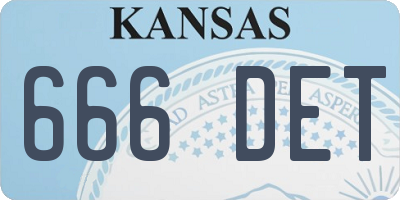 KS license plate 666DET