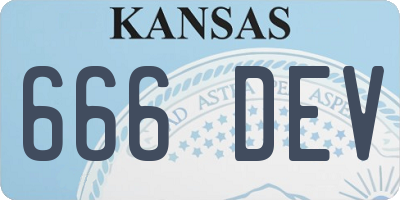 KS license plate 666DEV