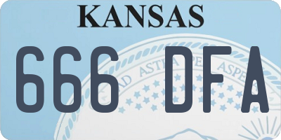 KS license plate 666DFA