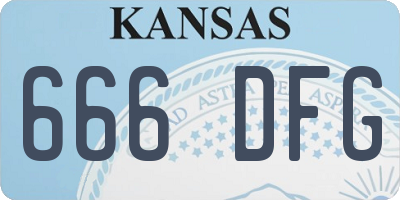 KS license plate 666DFG