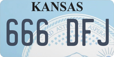 KS license plate 666DFJ