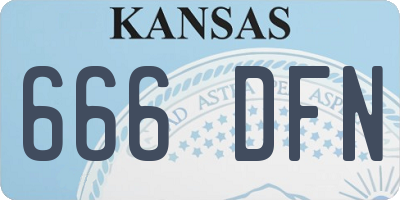 KS license plate 666DFN