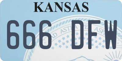 KS license plate 666DFW