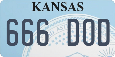 KS license plate 666DOD