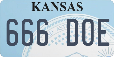 KS license plate 666DOE
