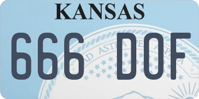KS license plate 666DOF