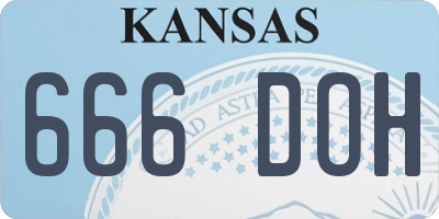 KS license plate 666DOH