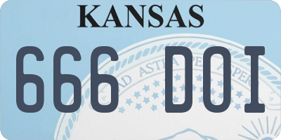 KS license plate 666DOI