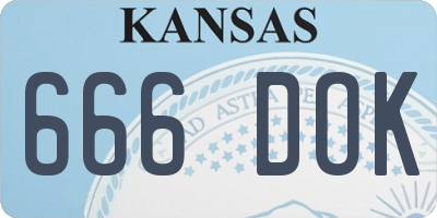 KS license plate 666DOK
