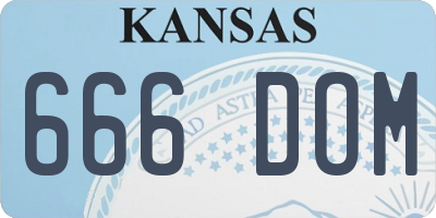 KS license plate 666DOM