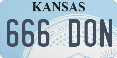 KS license plate 666DON