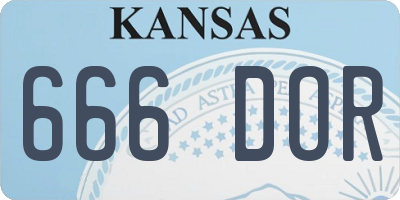 KS license plate 666DOR