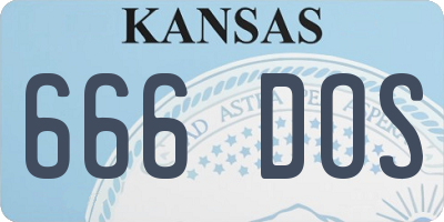 KS license plate 666DOS