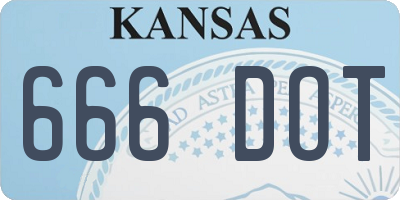 KS license plate 666DOT