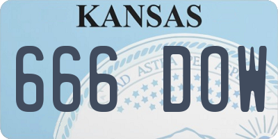 KS license plate 666DOW