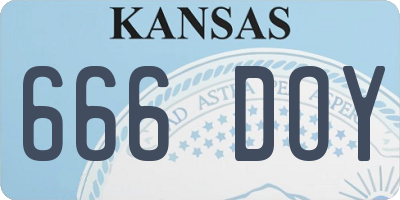 KS license plate 666DOY