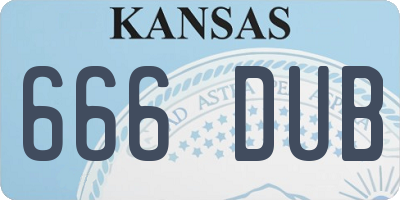 KS license plate 666DUB