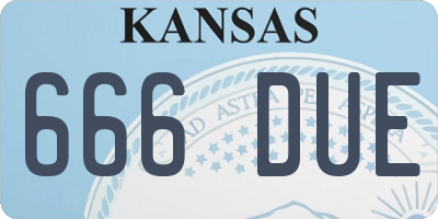 KS license plate 666DUE