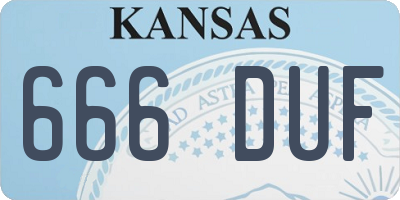 KS license plate 666DUF