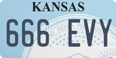 KS license plate 666EVY