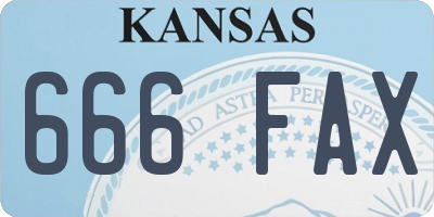 KS license plate 666FAX