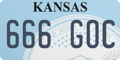 KS license plate 666GOC
