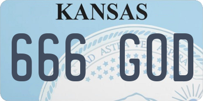 KS license plate 666GOD