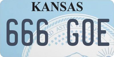 KS license plate 666GOE