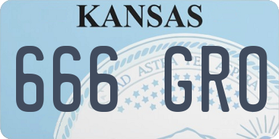 KS license plate 666GRO