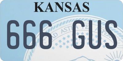 KS license plate 666GUS