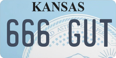 KS license plate 666GUT