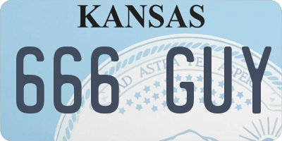 KS license plate 666GUY