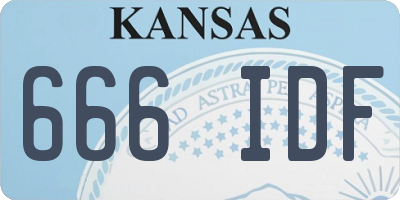 KS license plate 666IDF