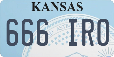 KS license plate 666IRO