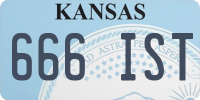 KS license plate 666IST