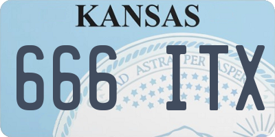 KS license plate 666ITX