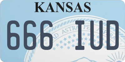 KS license plate 666IUD