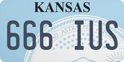 KS license plate 666IUS