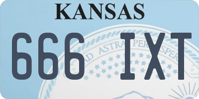 KS license plate 666IXT