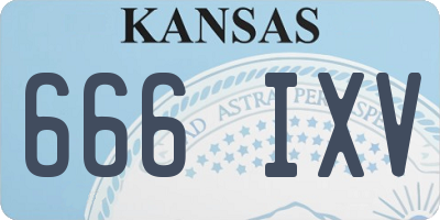 KS license plate 666IXV