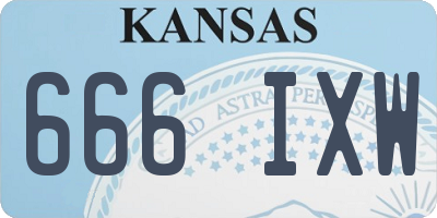 KS license plate 666IXW