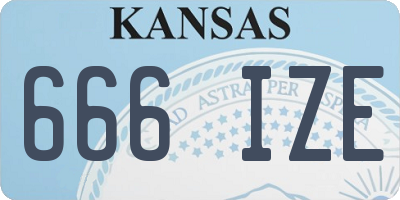 KS license plate 666IZE